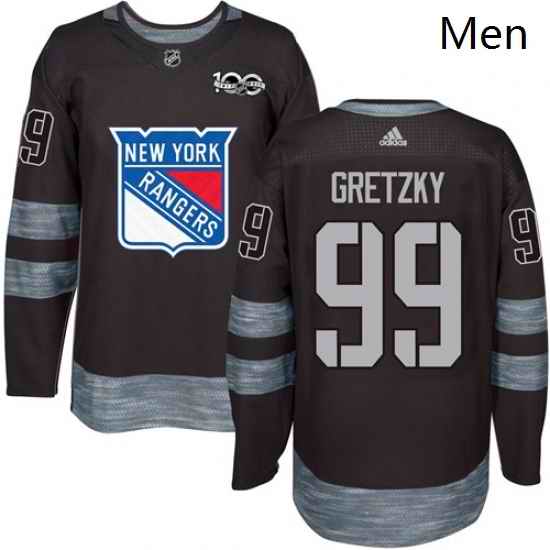 Mens Adidas New York Rangers 99 Wayne Gretzky Authentic Black 1917 2017 100th Anniversary NHL Jersey